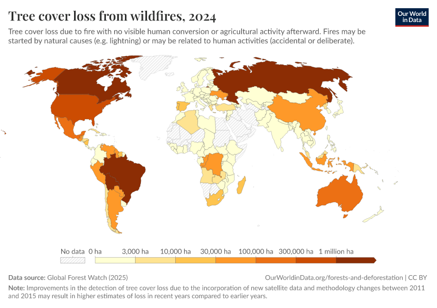 A thumbnail of the "Tree cover loss from wildfires" chart